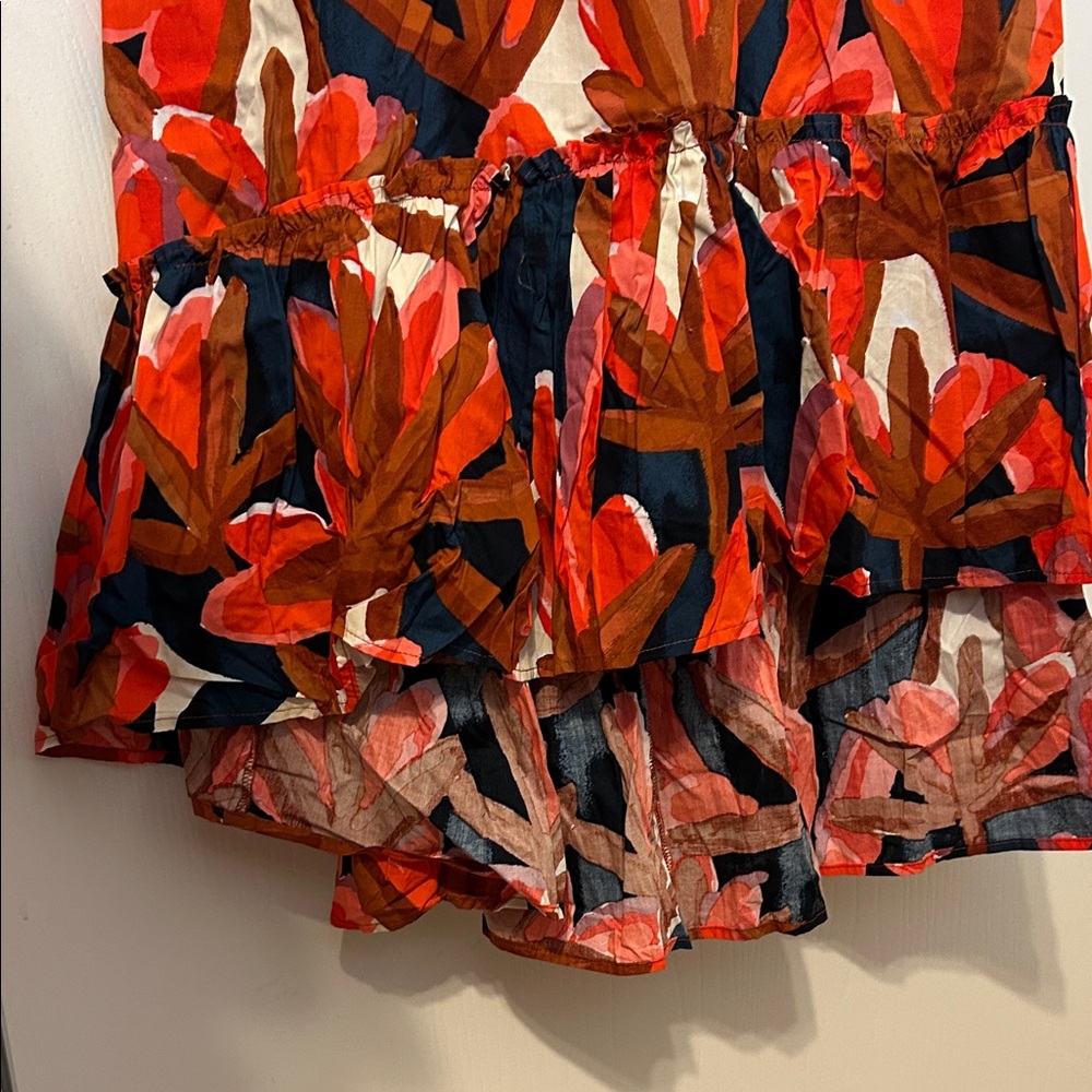 NWT Who What Wear Red, Orange, Brown, Navy Floral High-Low Dress - Picture 5 of 5